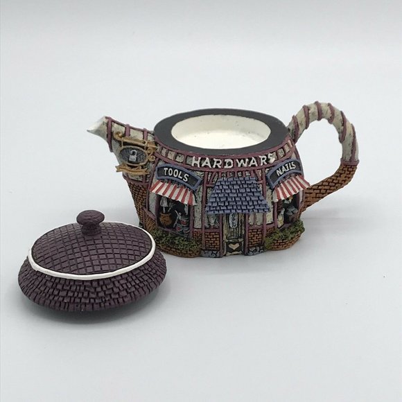 Hometown Teapot Cottages Collection Mini Figurine Hardware Store 3" Tall - Picture 5 of 7